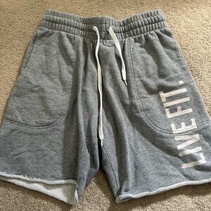 Gray Sweatpants with White 'LIVE FIT' Logo